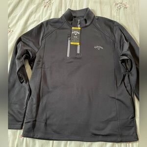NEW men's Medium M Callaway Golf 1/4 zip pullover Black with logo